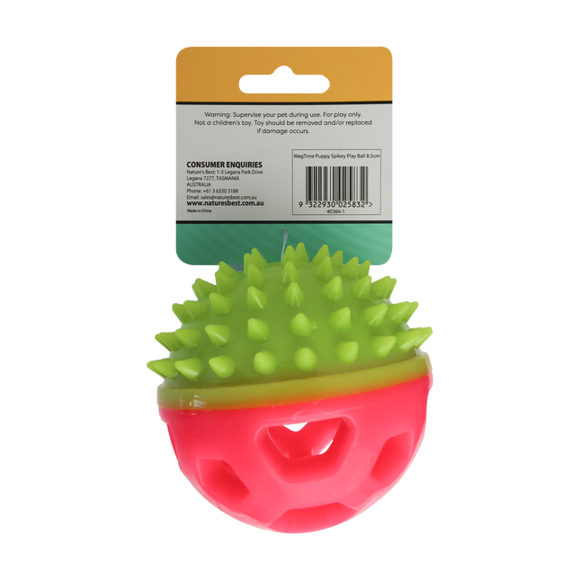 WagTime - Puppy Spikey Play Ball (8.5cm)