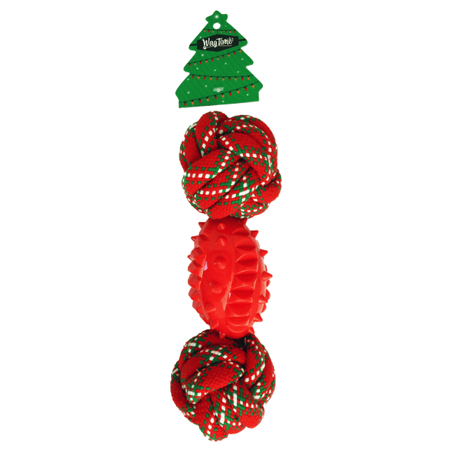 WagTime - Christmas Rope Dumbbell (26cm)