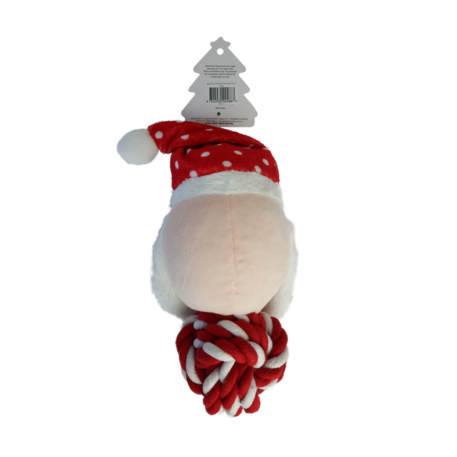 WagTime - Christmas Rope Ball Santa (28cm)
