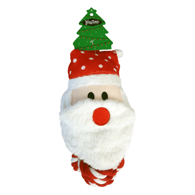 WagTime - Christmas Rope Ball Santa (28cm)