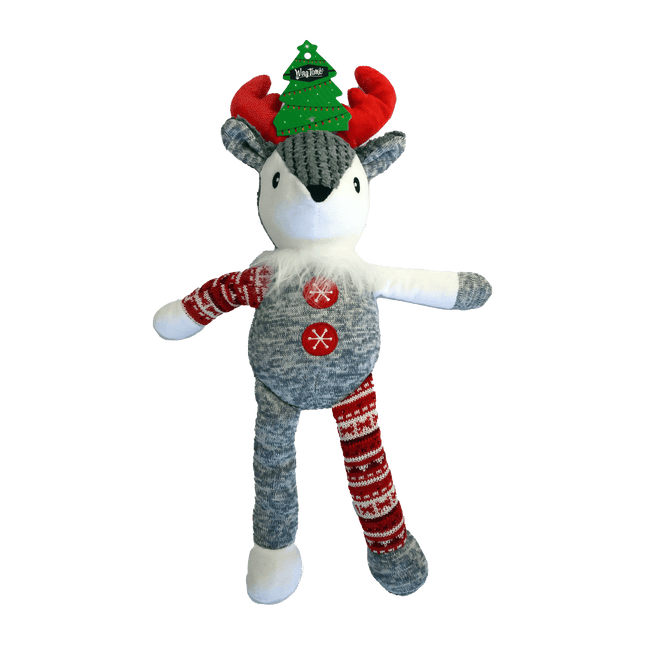 WagTime - Christmas Grey Festive Reindeer (46cm)