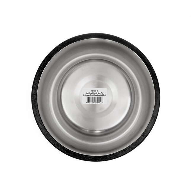 WagTime - Classic Non-tip Stainless Steel Dog Bowl (450ml)