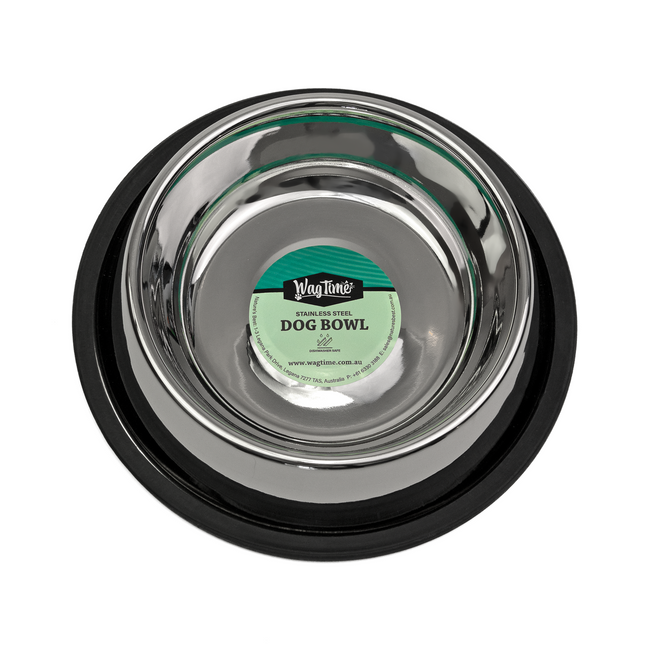 WagTime - Classic Non-tip Stainless Steel Dog Bowl (850ml)
