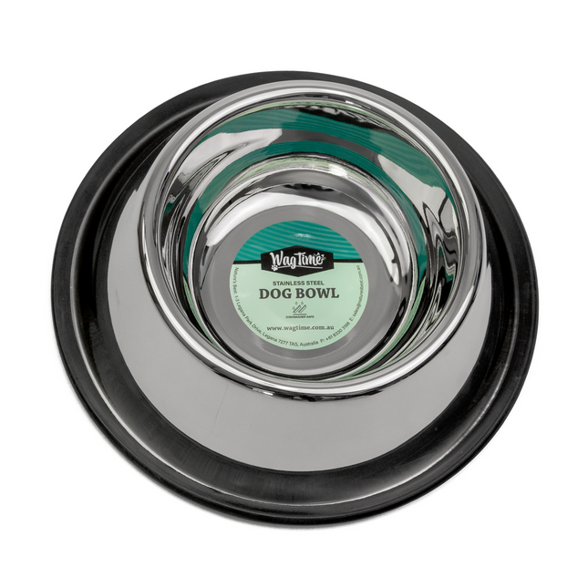 WagTime - Classic Non-tip Long-eared Stainless Steel Dog Bowl (1L)