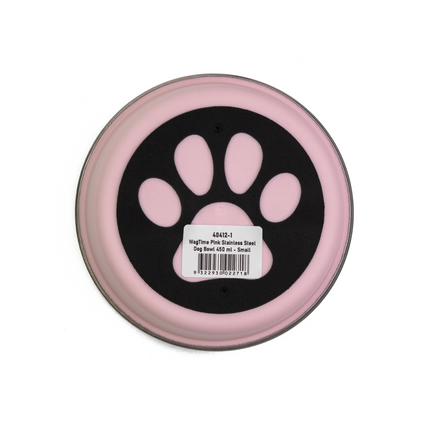 WagTime - Pink Stainless Steel Dog Bowl (Small)