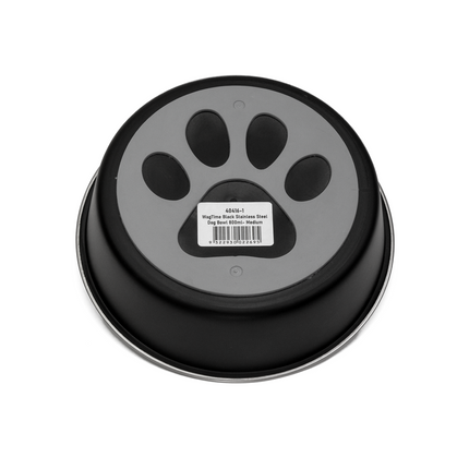 WagTime - Black Stainless Steel Dog Bowl (Medium)