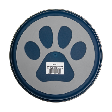 WagTime - Deep Blue Stainless Steel Dog Bowl (Large)
