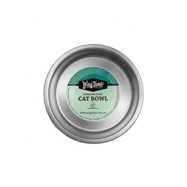 WagTime - Black Stainless Steel Cat Bowl (300ml)