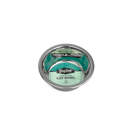WagTime - Classic Stainless Steel Cat Bowl (235ml)