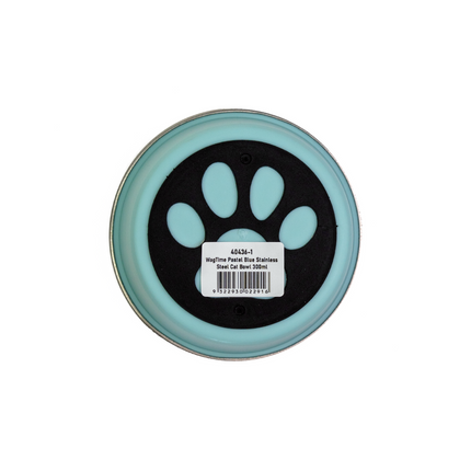 WagTime - Pastel Blue Stainless Steel Cat Bowl (300ml)