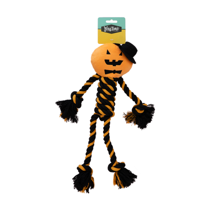 WagTime Scaries Pumpkin Rope Toy