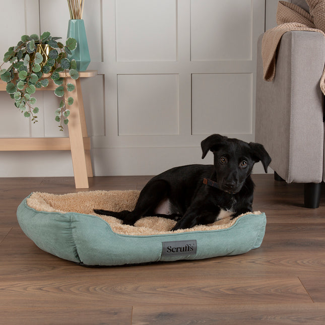 Scruffs - Cosy Box Bed Sage Green (90 x 70cm)