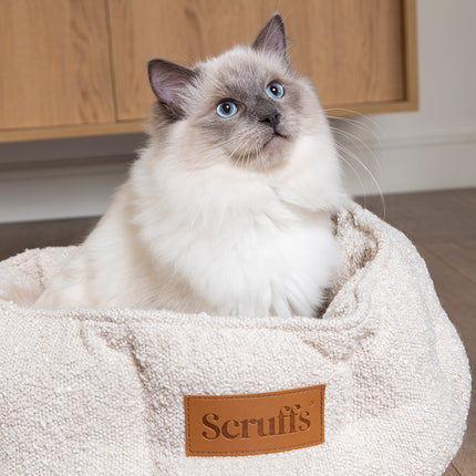 Scruffs Boucle Cat Bed 45cm - Ivory