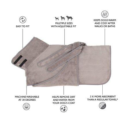 Scruffs Expedition Pet Drying Robe Storm Grey 60cm
