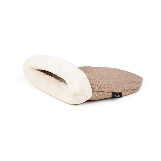Scruffs Seattle Crinkle Sleeping Bag Cat Bed Sienna Brown