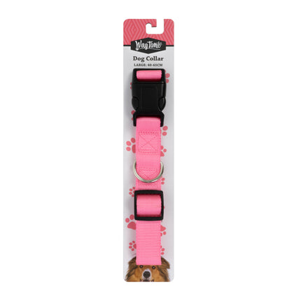 WagTime Essentials Dog Collar Pink - Large