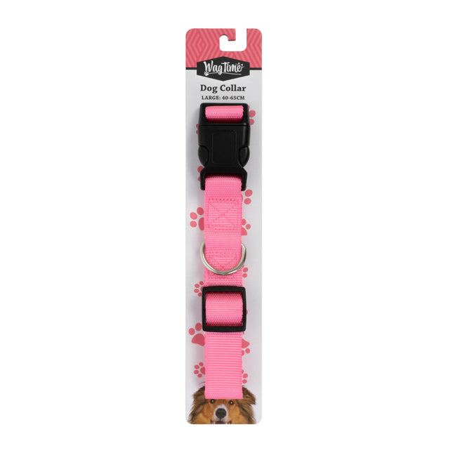 WagTime Essentials Dog Collar Pink - Large