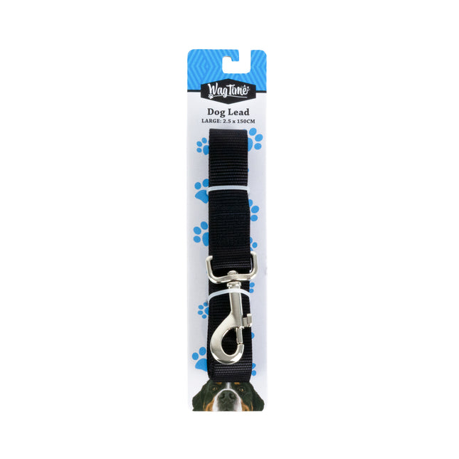 WagTime Essentials Dog Lead Black - Large