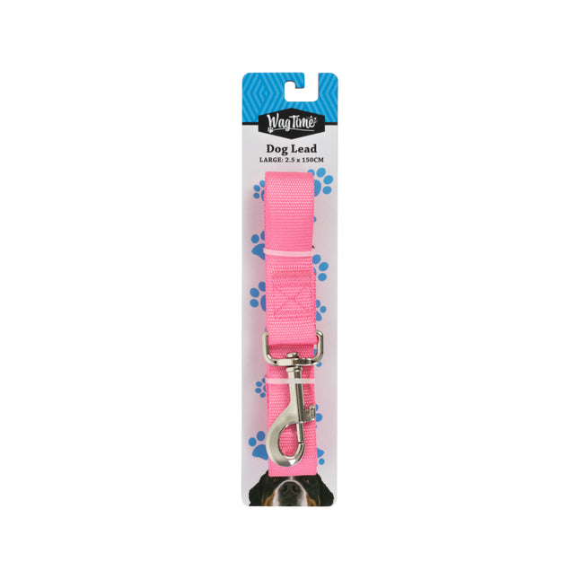WagTime Essentials Dog Lead Pink - Large