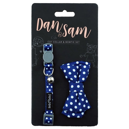 Dan & Sam - Cat Collar & Bowtie (Navy Dream)