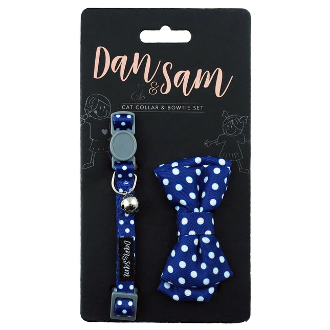 Dan & Sam - Cat Collar & Bowtie (Navy Dream)