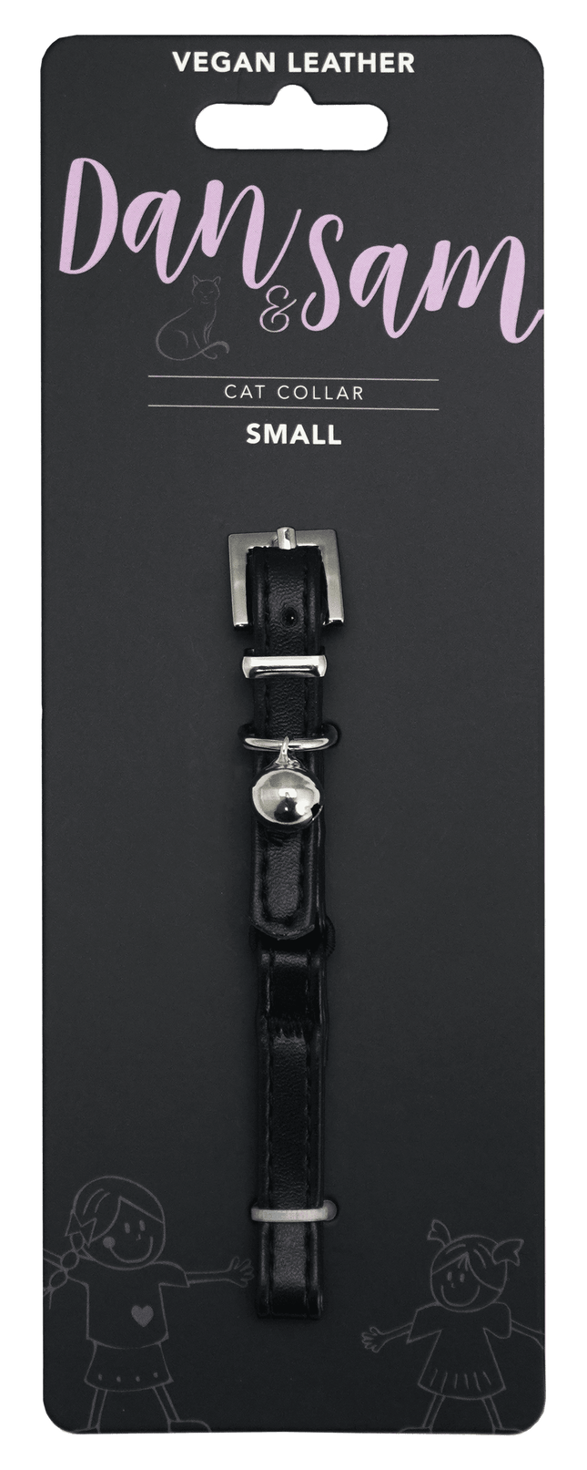 Dan & Sam - Vegan Leather Cat Collar (Black)
