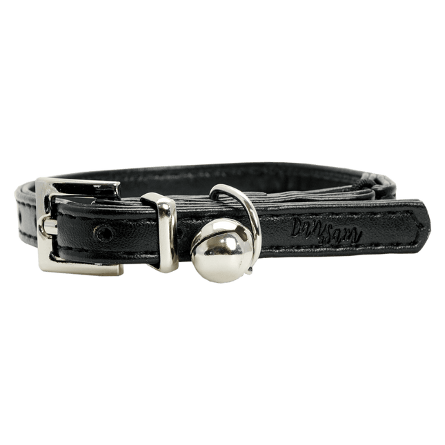 Dan & Sam - Vegan Leather Cat Collar (Black)