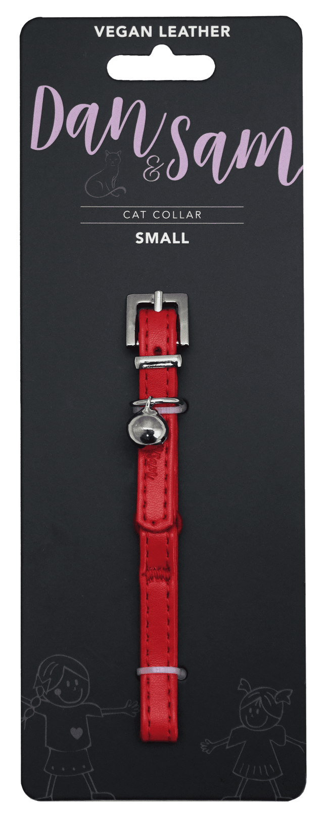 Dan & Sam - Vegan Leather Cat Collar (Red)