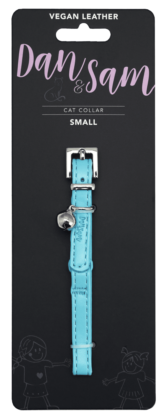 Dan & Sam - Vegan Leather Cat Collar (Blue)