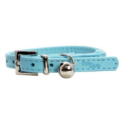 Dan & Sam - Vegan Leather Cat Collar (Blue)
