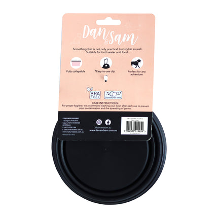 Dan & Sam - Collapsible Travel Bowl Black (Small)