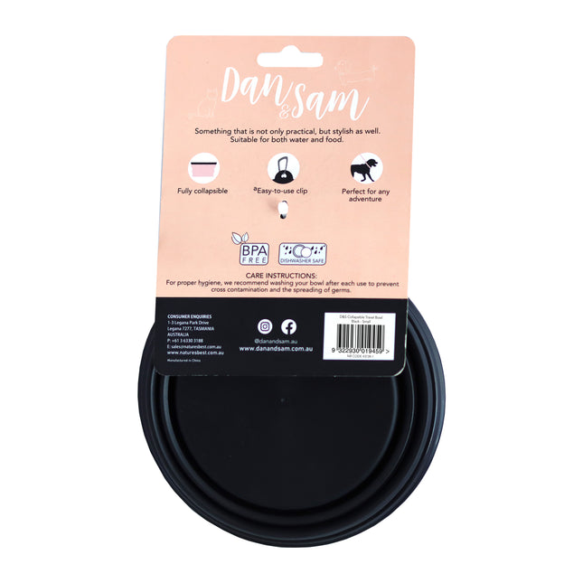 Dan & Sam - Collapsible Travel Bowl Black (Small)