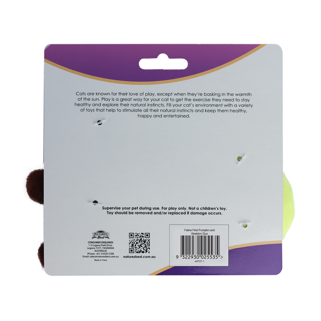 Feline First - Pumpkin and Skeleton Duo