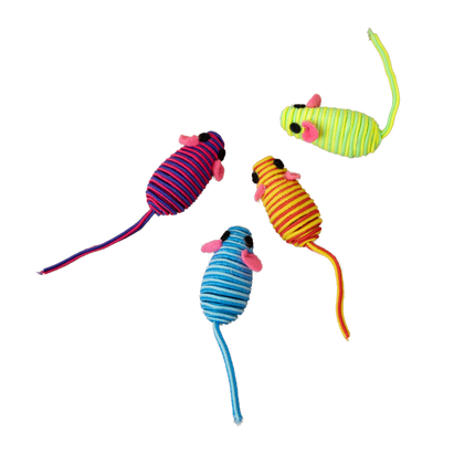 Dan & Sam Colourful Zebra Mice 4pk