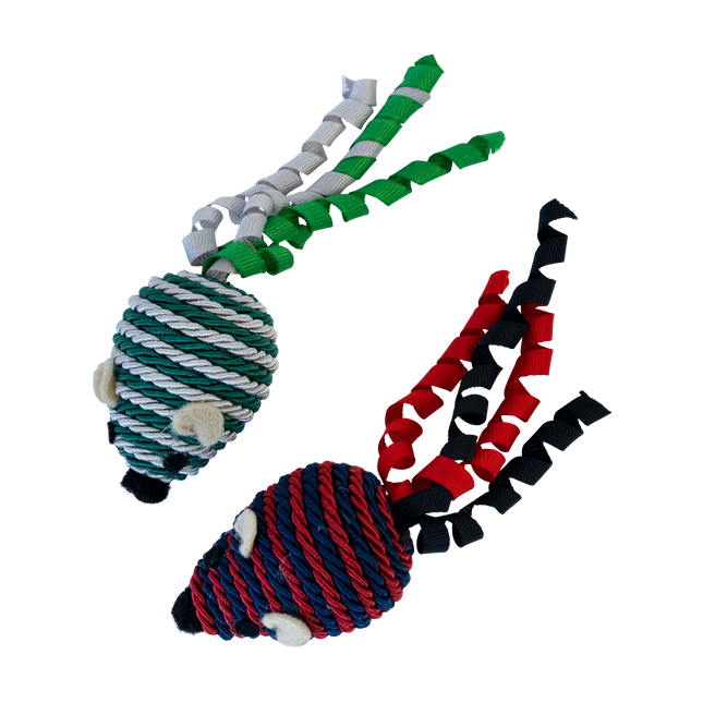 Feline First Red and White Striped Mice 2pk