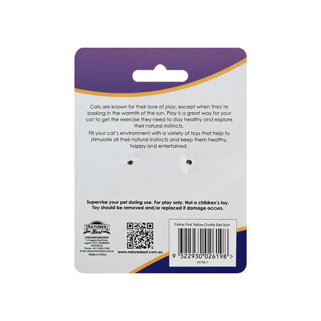 Feline First Yellow Crinkle Ball