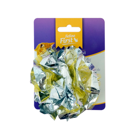 Feline First Yellow Crinkle Ball