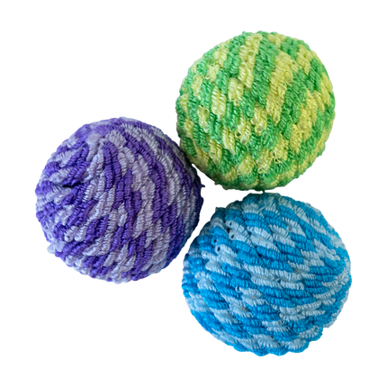 Feline First Striped Rope Ball Trio