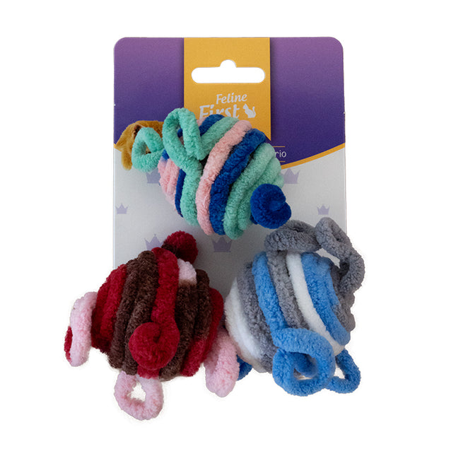 Feline First Stripey Threaded Ball Trio