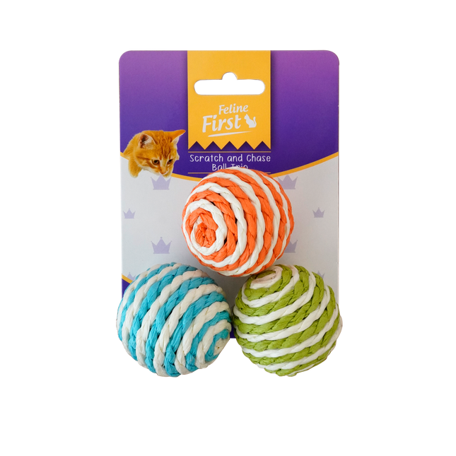 Feline First Scratch and Chase Ball Trio