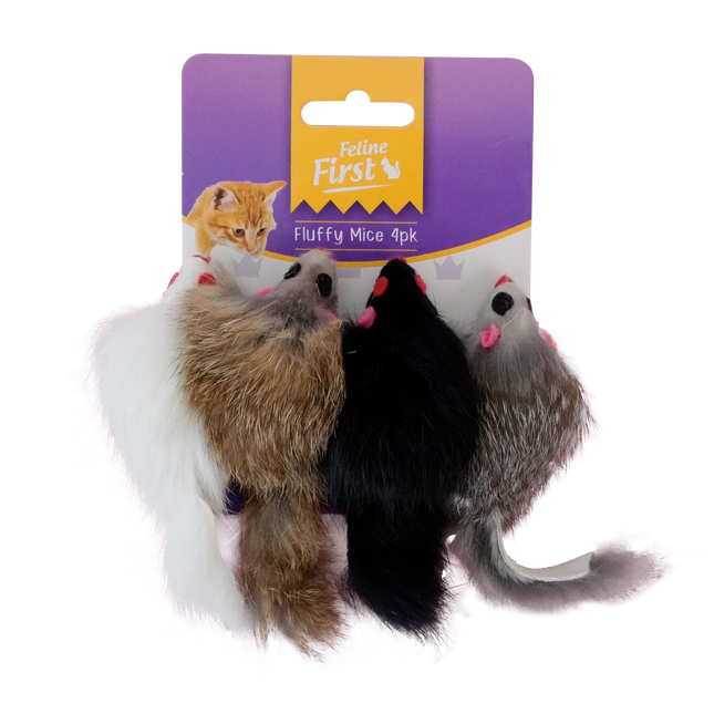 Feline First Fluffy Mice 4pk