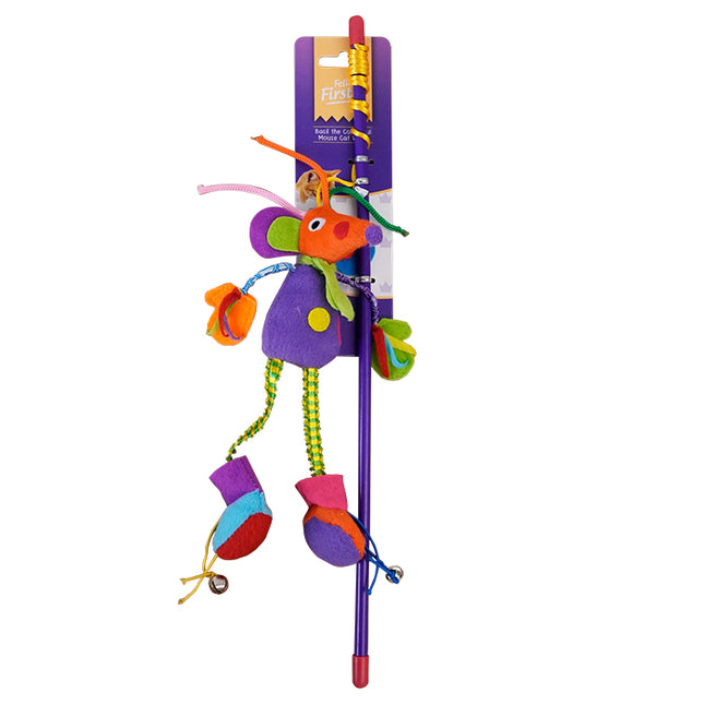 Feline First Basil the Colourful Mouse Cat Wand