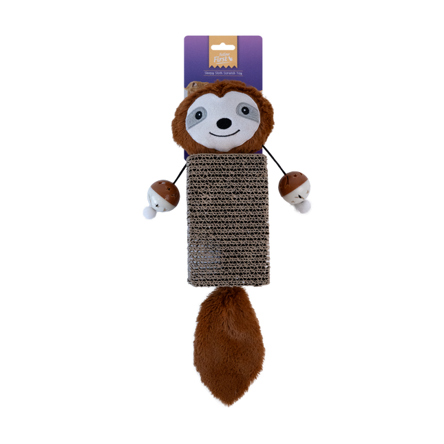 Feline First Sleepy Sloth Scratch Cat Toy