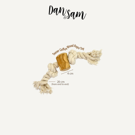 Dan & Sam - Teaser Coffee Wood Rope Toy
