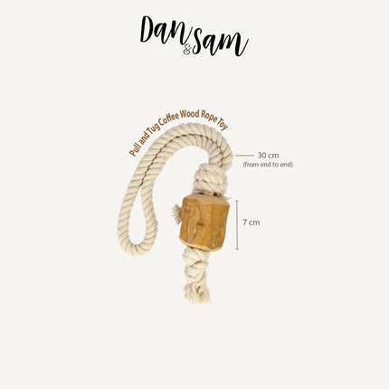 Dan & Sam - Pull and Tug Coffee Wood Rope Toy