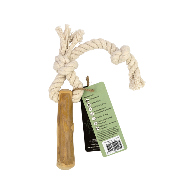 Dan & Sam - Tugging Stick Coffee Wood Rope Toy