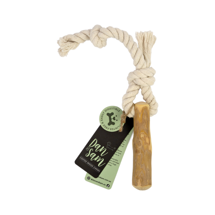 Dan & Sam - Tugging Stick Coffee Wood Rope Toy