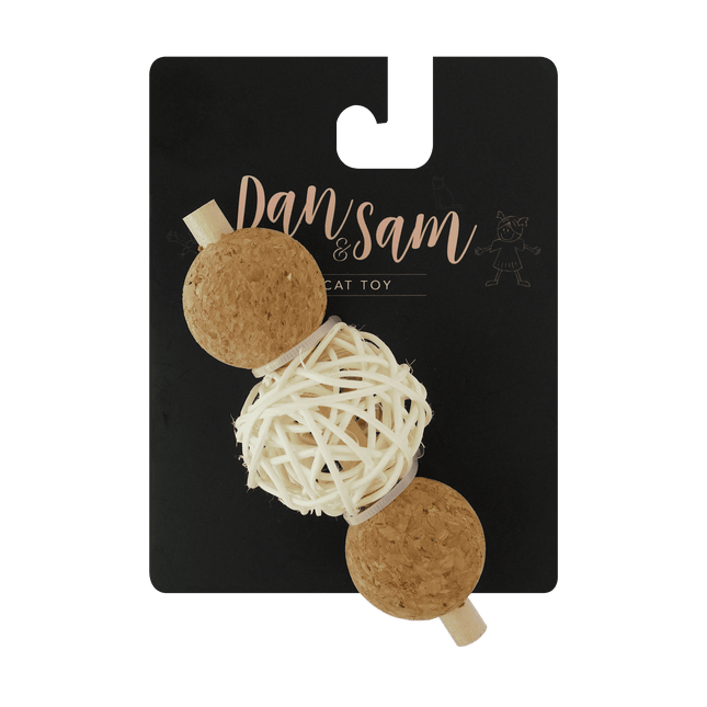 Dan & Sam Rattan Ball Trio Stick Cat Toy