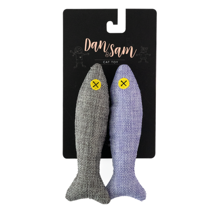 Dan & Sam Grey and Purple Soft Fish Toys