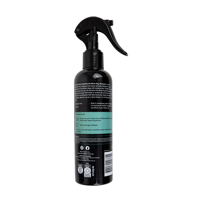 Dan & Sam Sensitive No Rinse Dog Shampoo Spray 250ml